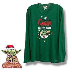 STAR WARS Nite Nite by Munki Munki Baby Yoda Pajama Top Size Medium Polyester